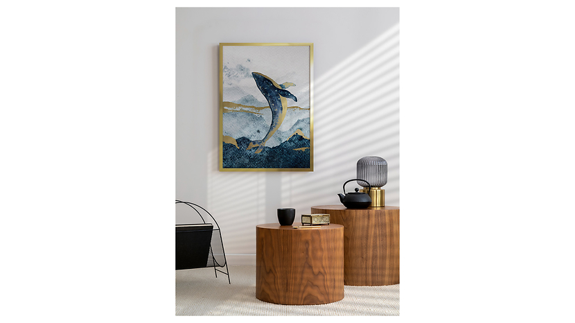 Obraz w ramie Golden Whale 53x73 cm