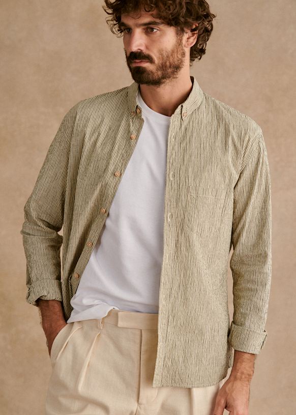 Coton Linen Seersucker Charlie Shirt