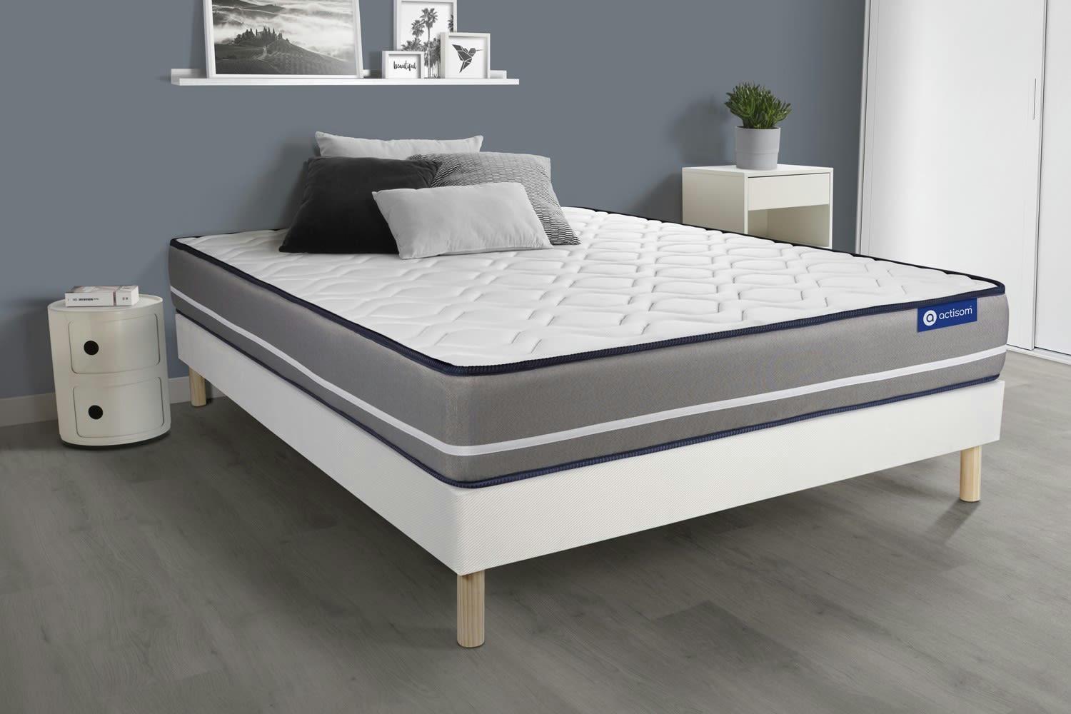 ACTIFLEX PUR - Ensemble 180x200 cm sommier kit blanc