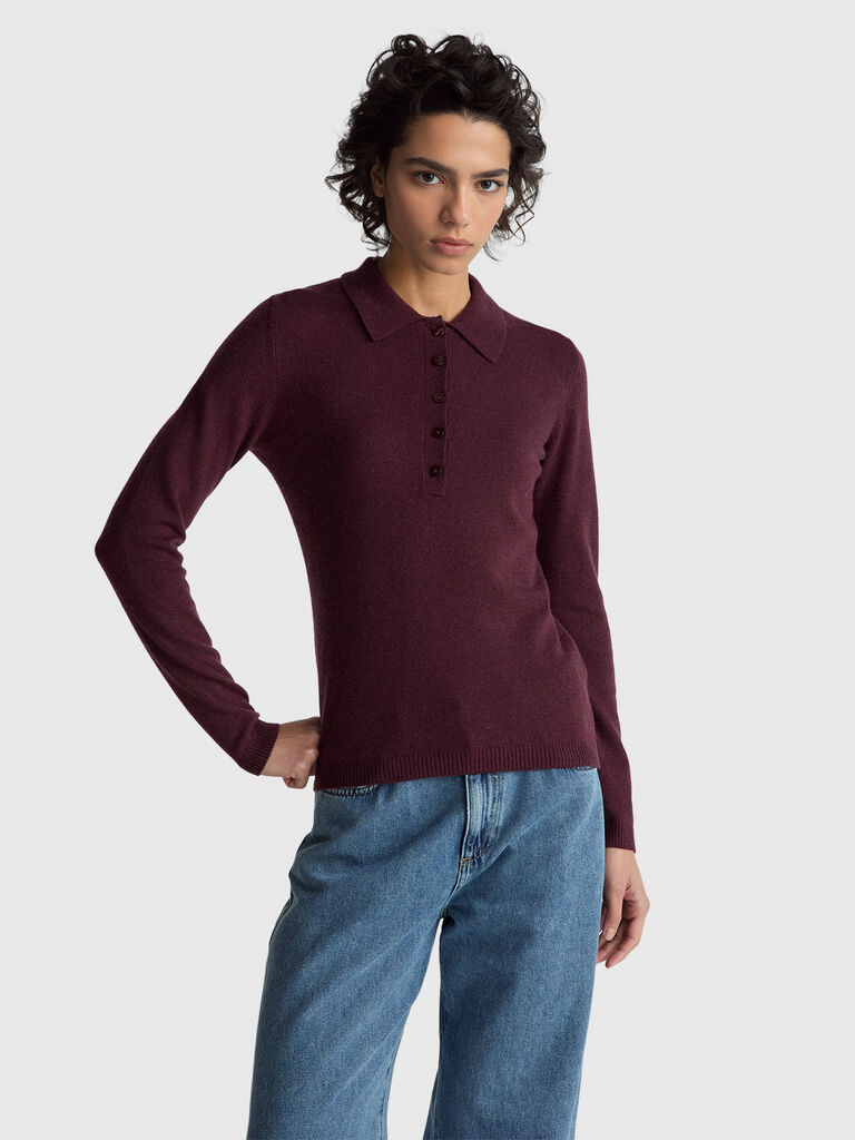 Cashmere blend knit polo