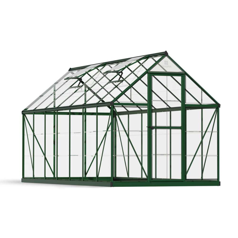 Serre en polycarbonate Harmony verte 7,6 m² CANOPIA