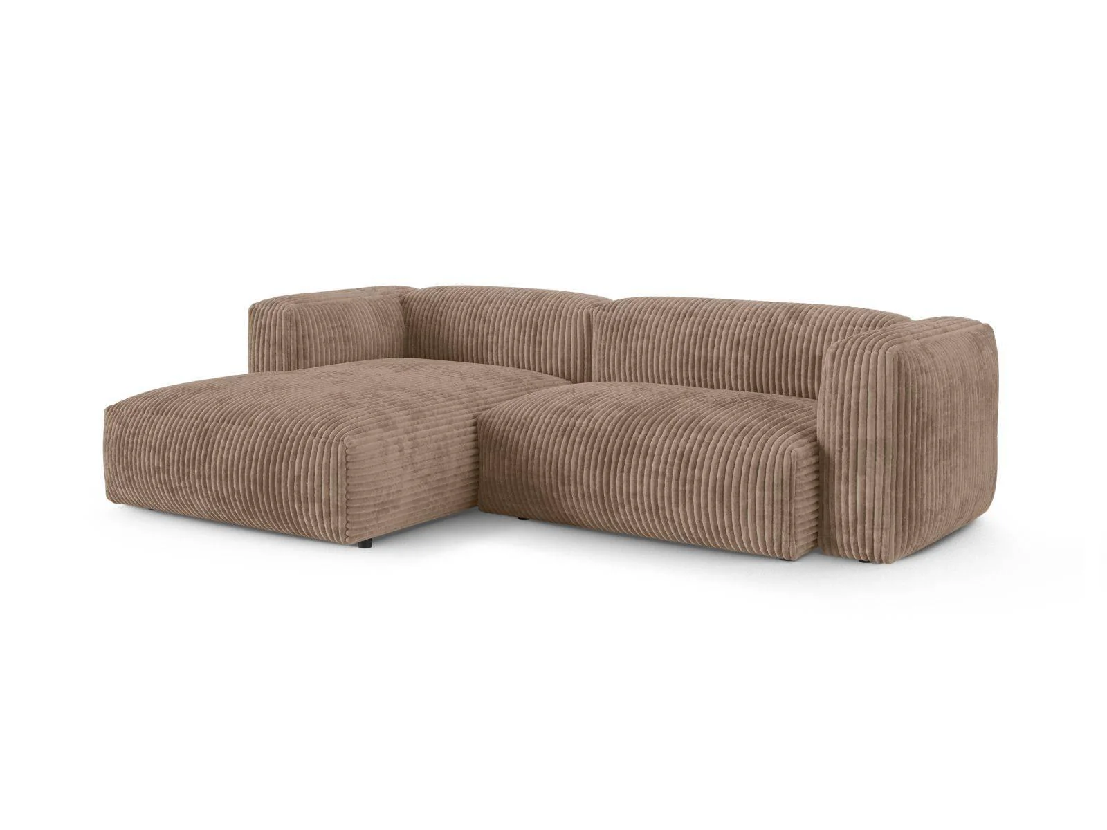 Modulaire hoekbank Martina links ribstof