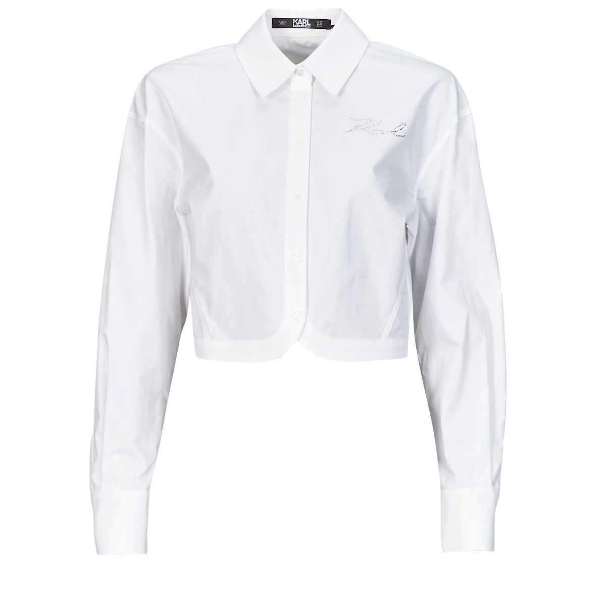 Karl Lagerfeld - crop poplin shirt - White