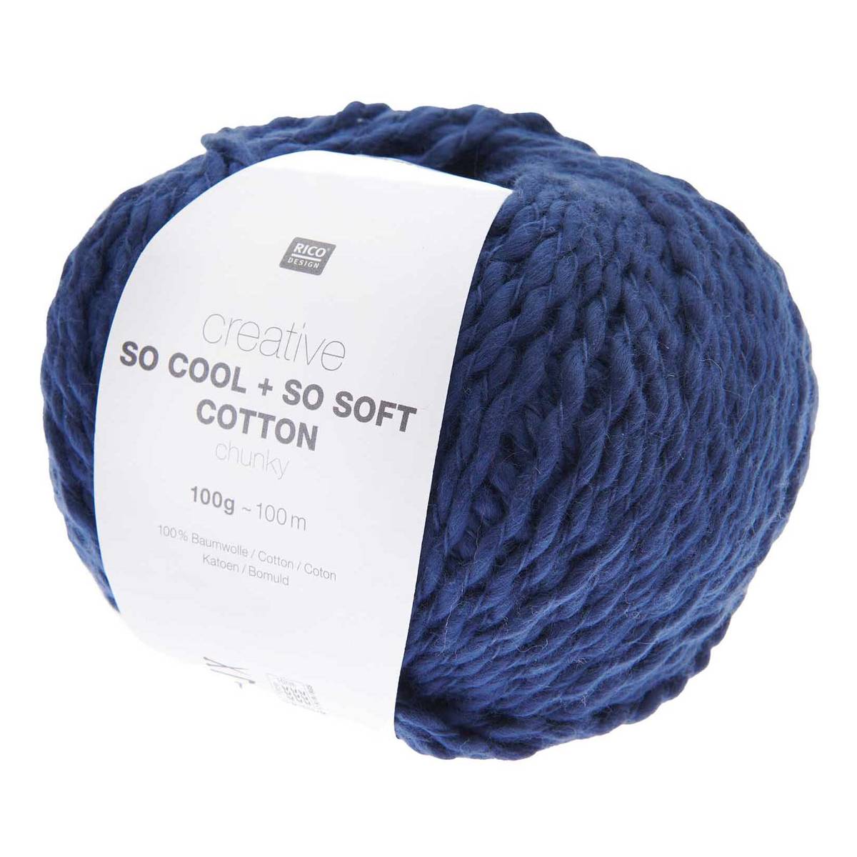 Rico Creative Navy Blue So Cool   So Soft Cotton Chunky 100g