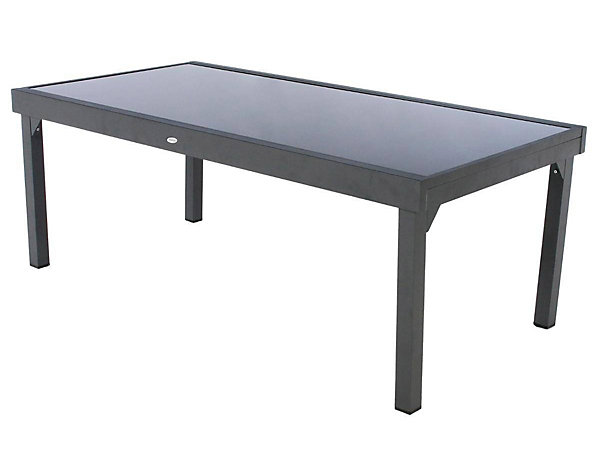 Ensemble repas table extensible rectangulaire en verre Piazza   12 fauteuils Piazza - Hesperide