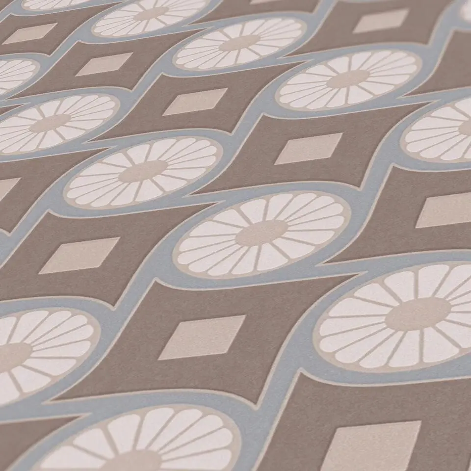 Livingwalls behang grafisch motief grijs en bruin - 53 cm x 10.05 m