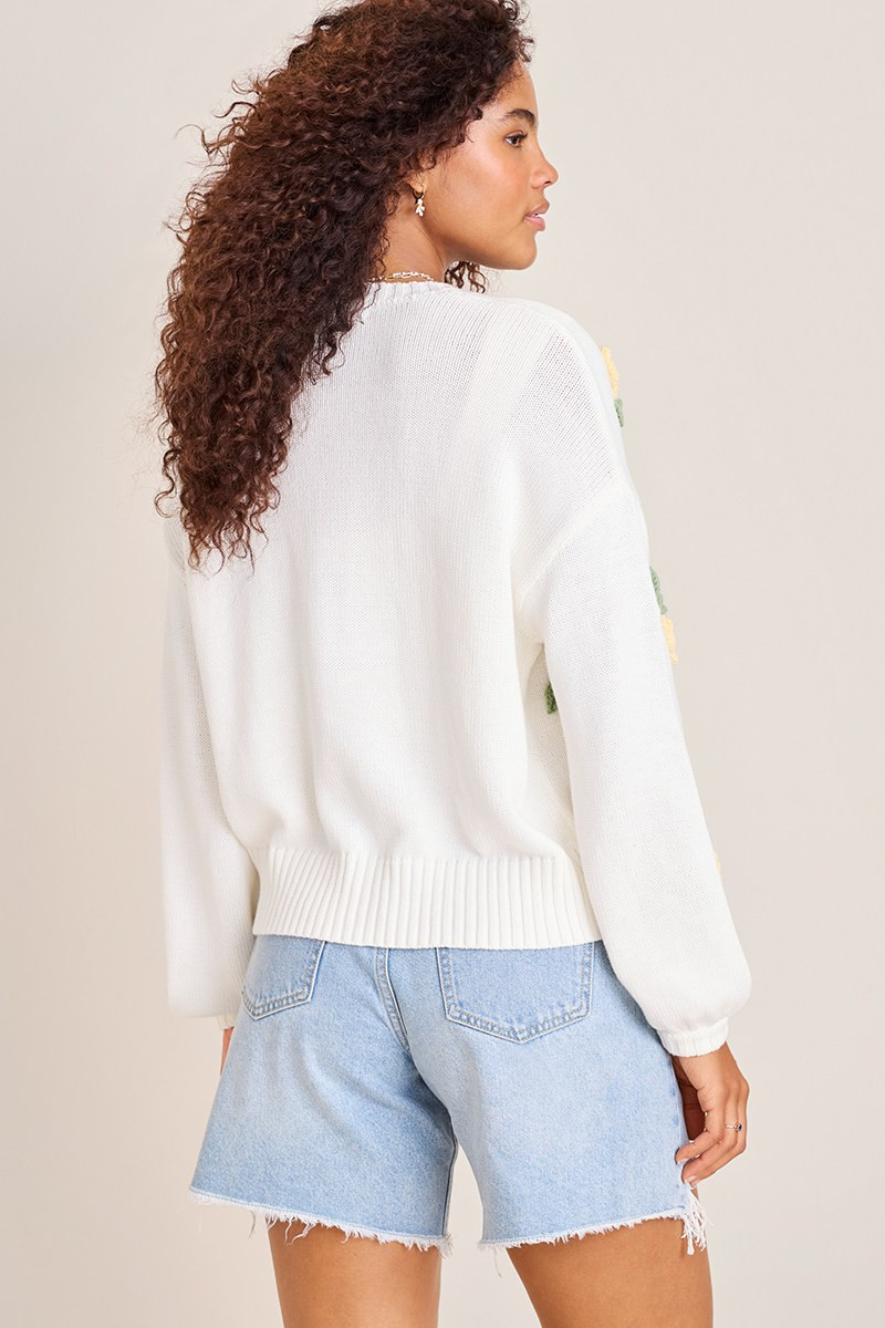 Emma Flower Bobble Cardigan