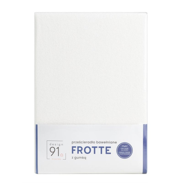 Prześcieradło frotte z gumką 180x200 kremowe na materac 20cm