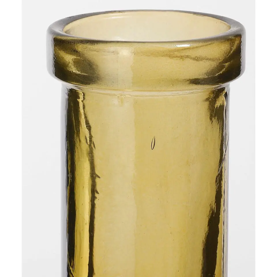 Mica Decorations Vaas fles Rioja - okergeel - eco glas - 15 x 50 cm