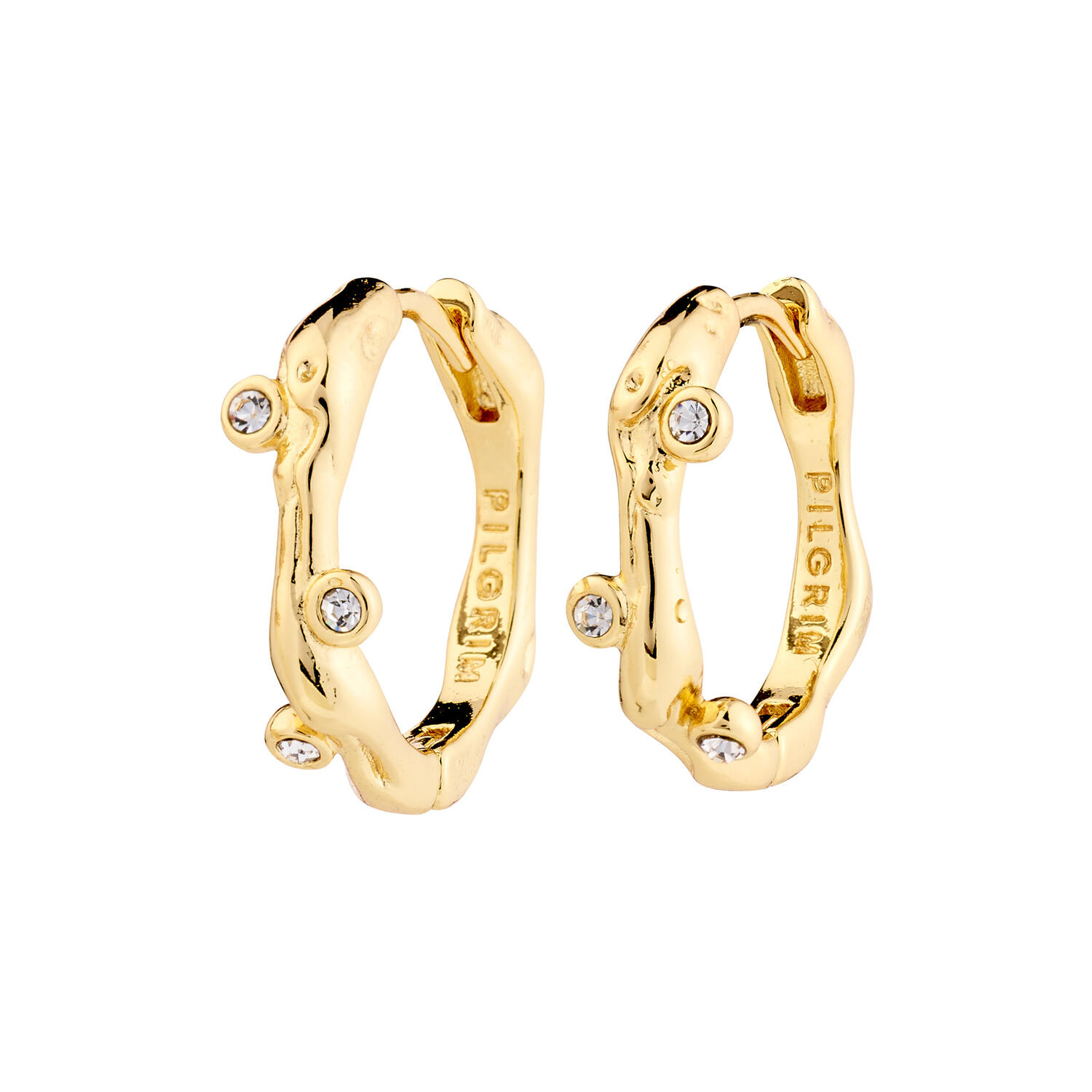 HERMIONE Crystal Hoops, gold plated
