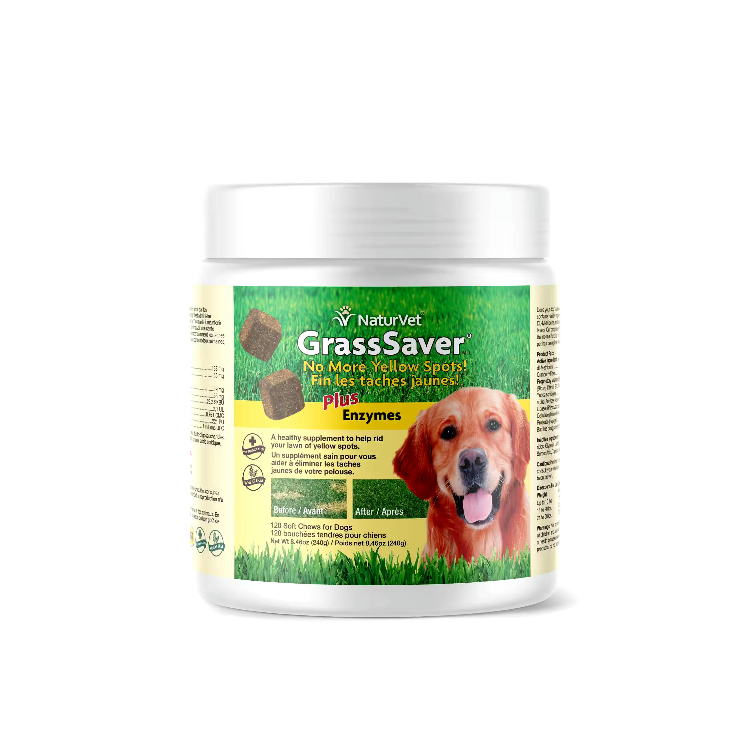 NaturVet GrassSaver® Plus Enzymes Soft Chew Supplements/Tablets for Dogs for Dogs, 120-pk