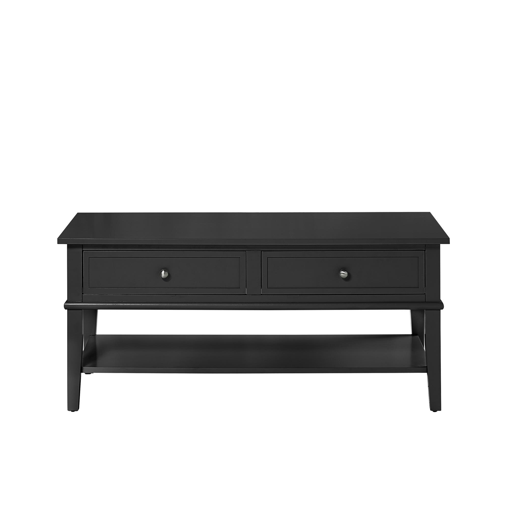 FRANKLIN - Table basse avec 2 tiroirs en MDF noir