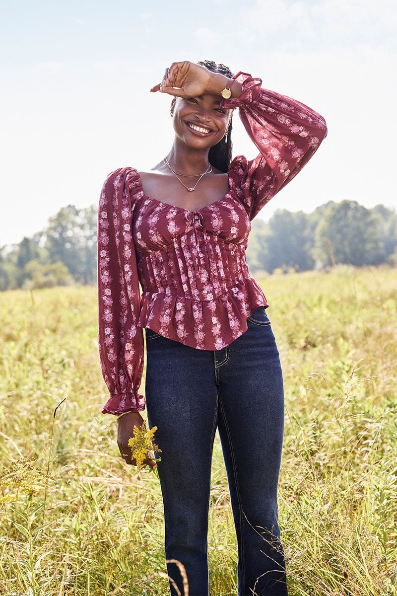 Simone Floral Corset Blouse