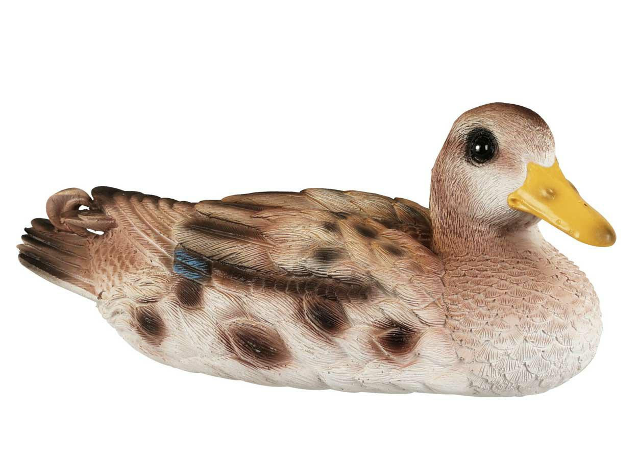 Figurka ogrodowa kaczka z poliresinu brązowa 23.5 cm odporna na UV