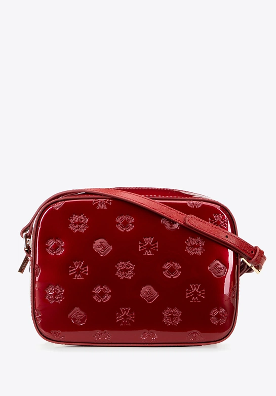 Damska crossbody ze skóry lakierowanej czerwona