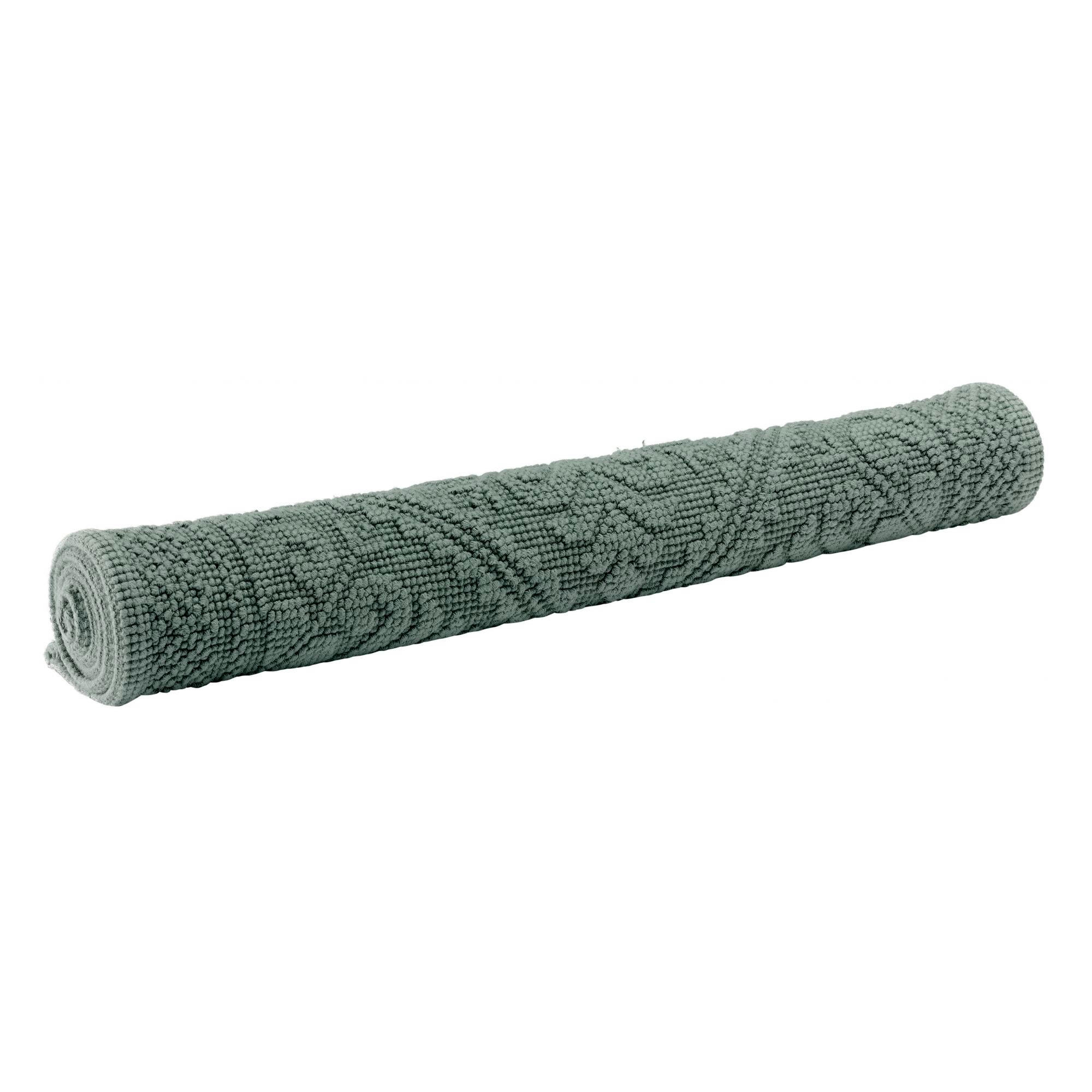 ENZO - Tapis de bain uni  en coton thym 54 x 64