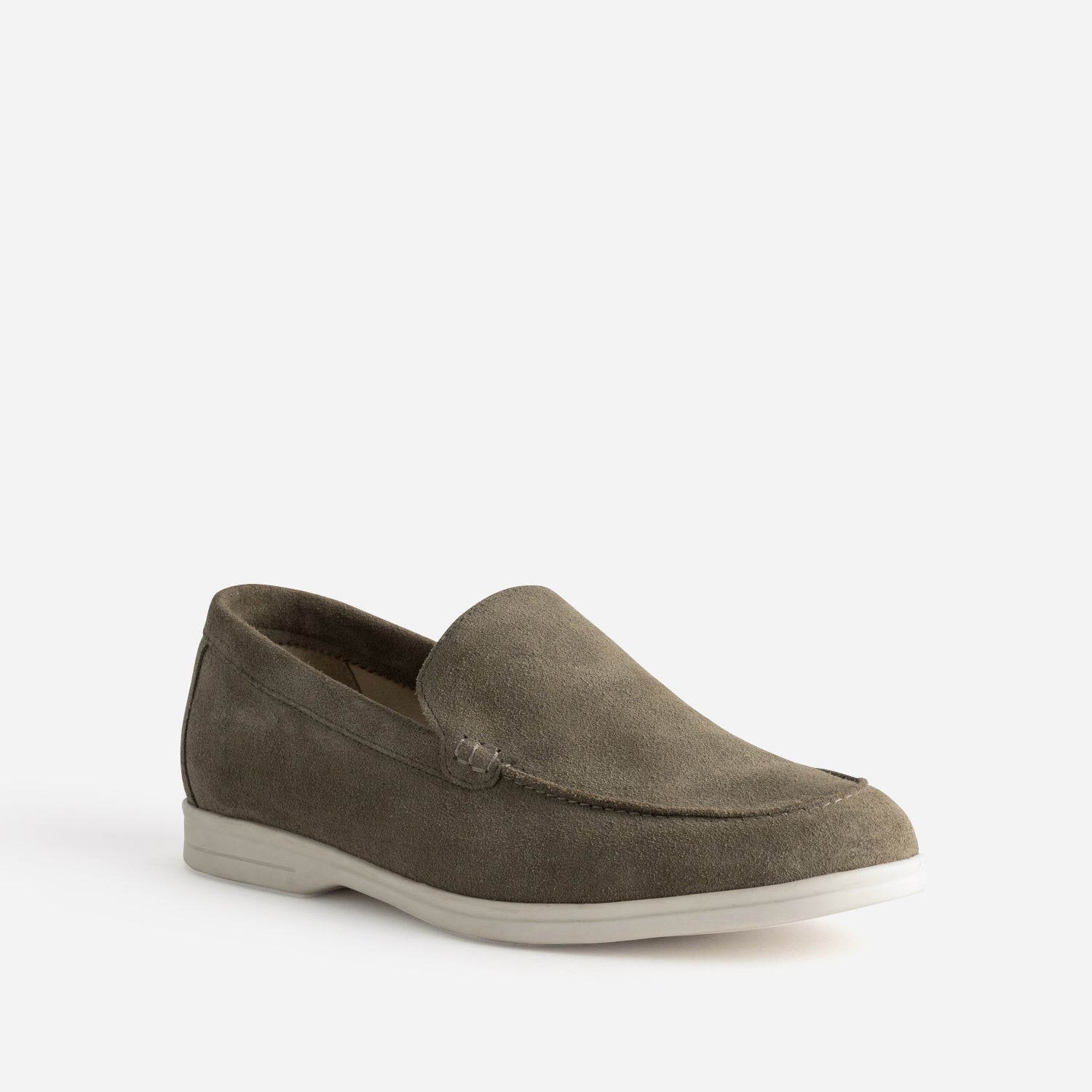 Mocassin kaki cuir velours