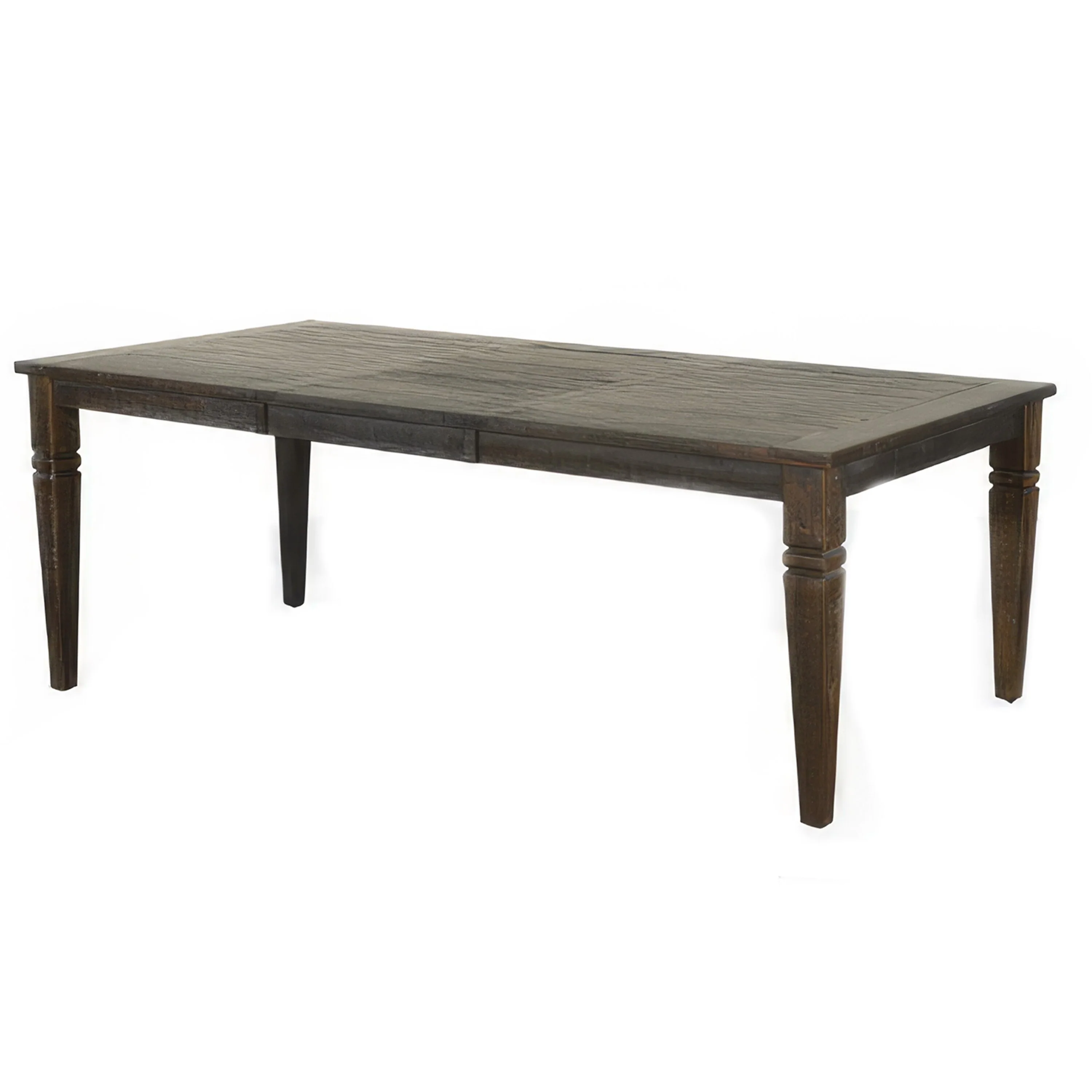 Flint Dining Table, 66-90 Inch Rectangular Extendable Brown Solid Wood