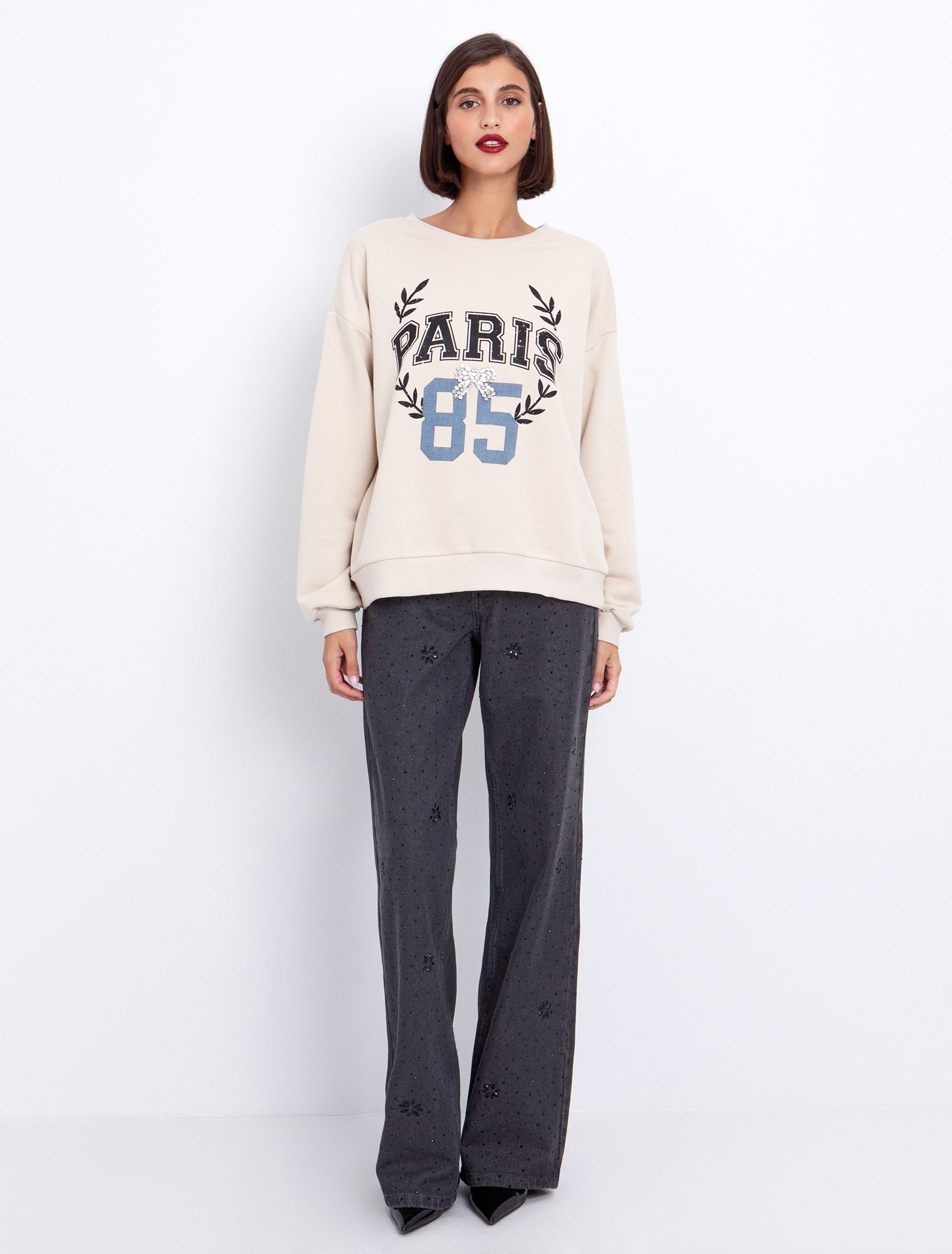 Φούτερ Paris με κρύσταλλα