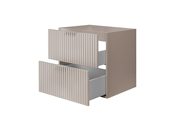 Meuble vasque, Cachemire, 60 x 57 x 46 cm, poignée argentée, sans plateau
