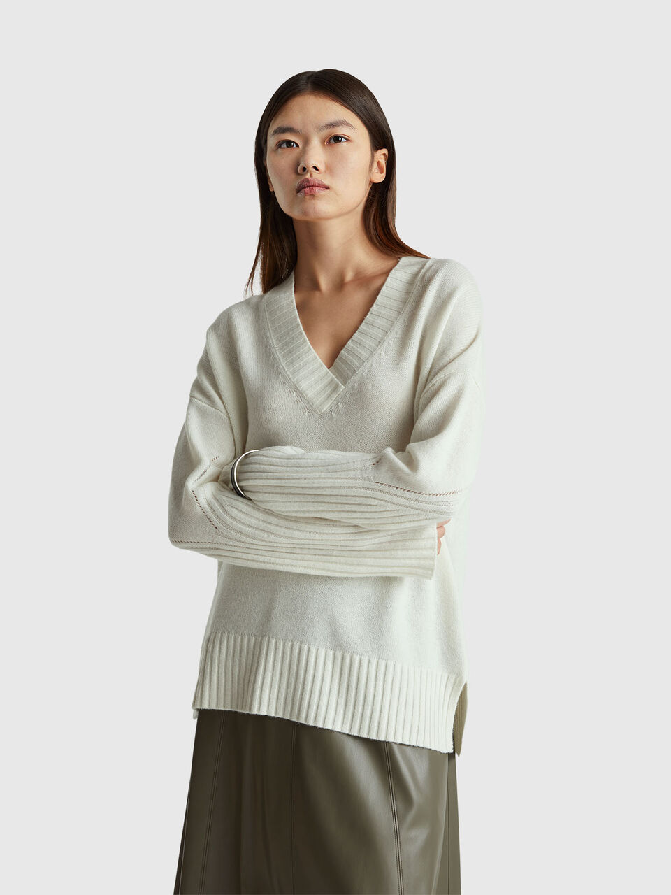 Oversized sweater in wool blend