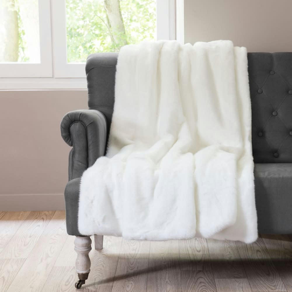 Arctique - Plaid imitation fourrure blanche 125x150