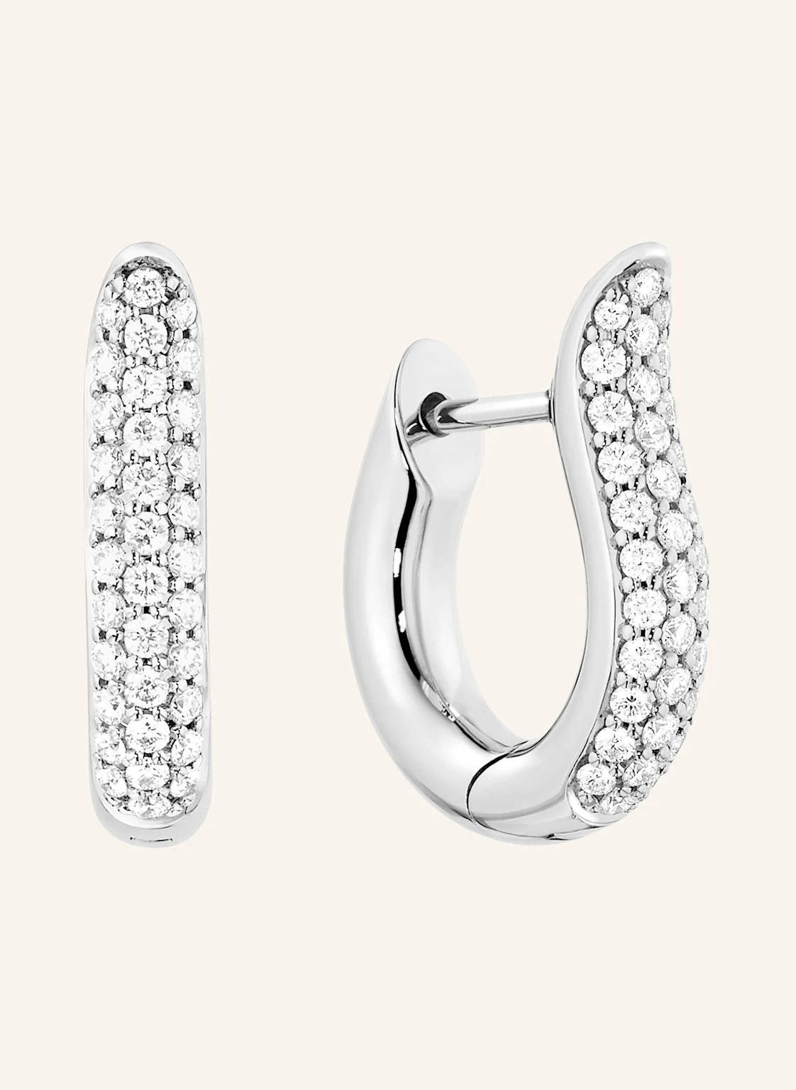 TAMARA COMOLLI Ohrstecker SIGNATURE OHRSTECKER HOOP SMALL DIAMOND PAVÉ 18K Weißgold