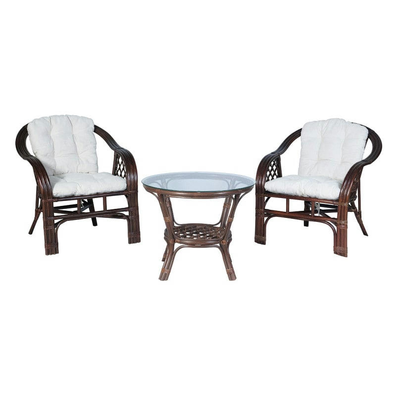 BALK - Petit salon 2 places en osier marron