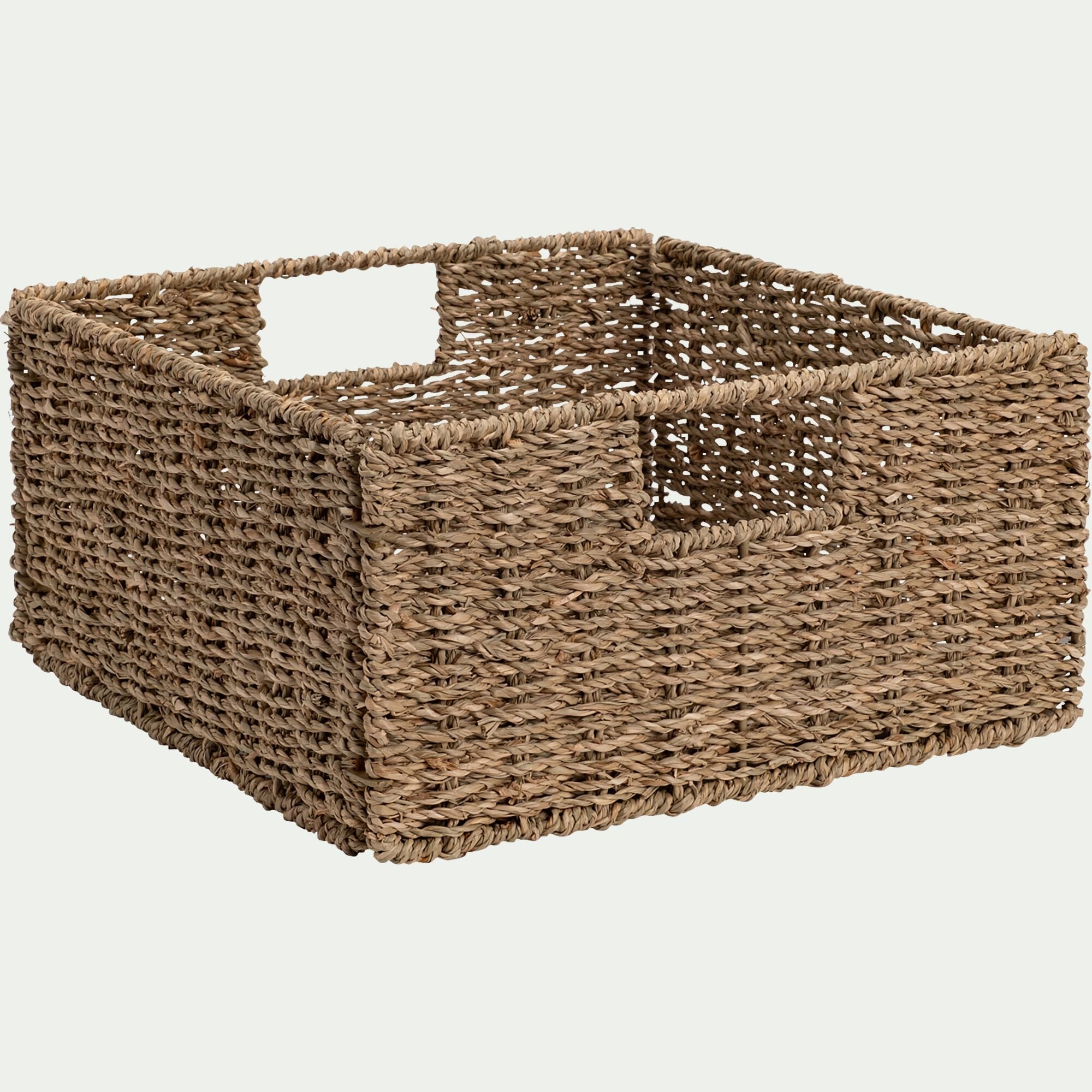 GARLABAN - Panier en jonc de mer H15xL30xl30cm - naturel