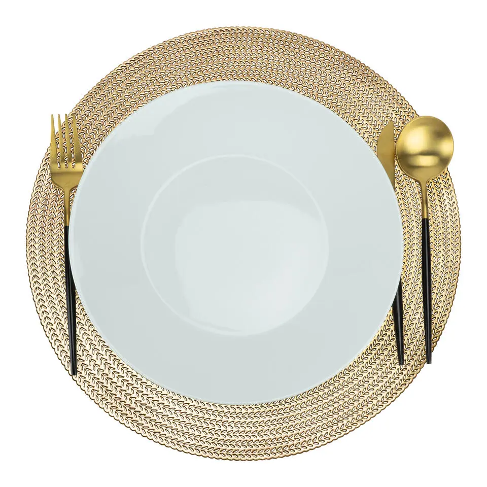 Krumble Placemat rond - PVC - Goud - Set van 2