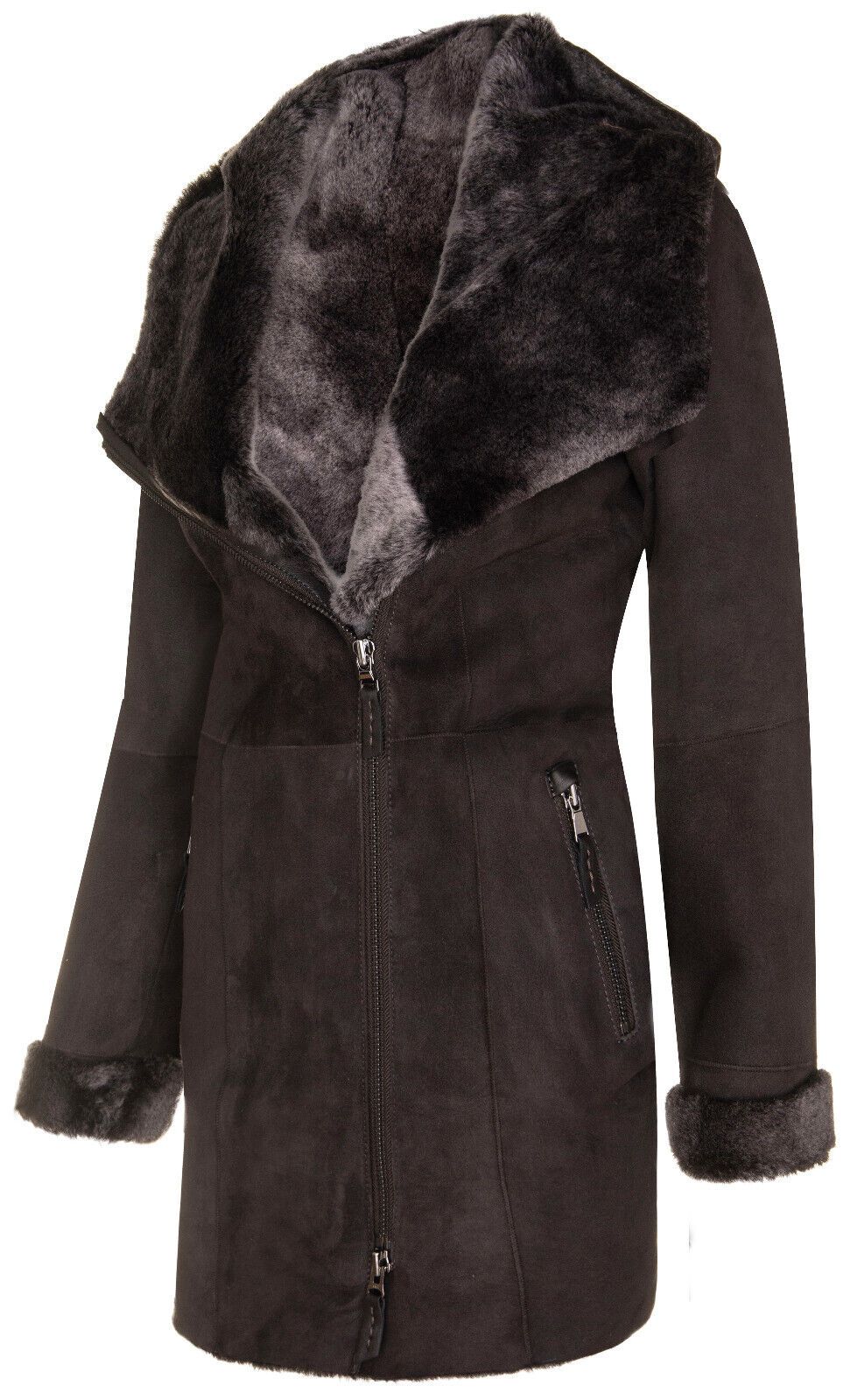 Infinity Leather Merino Sheepskin Hooded Coat-Antioch