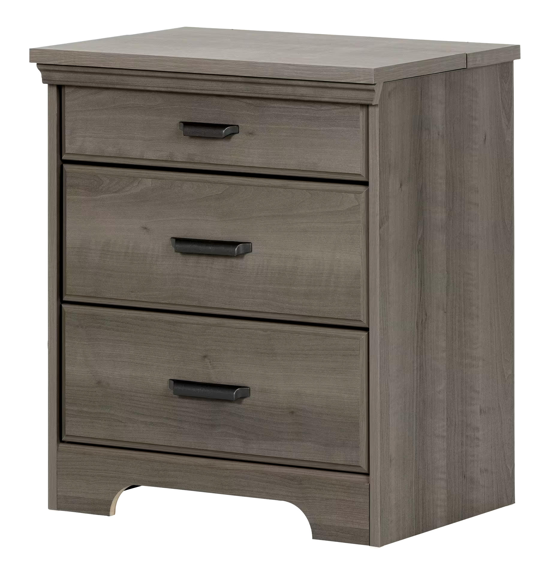 South Shore Versa 3-Drawer Nightstand/Bedstand With Charging Station