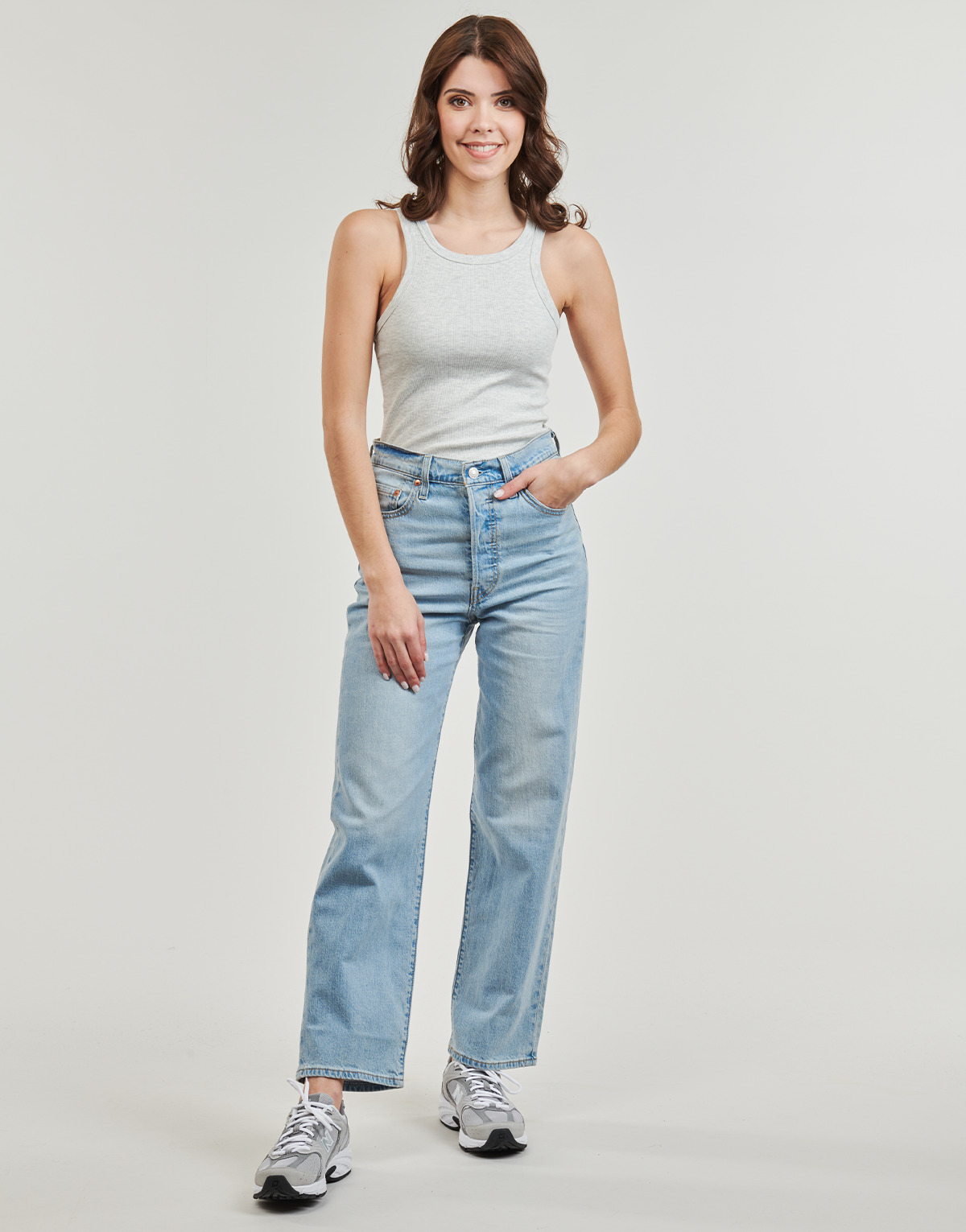 Levi's - RIBCAGE STRAIGHT ANKLE Lightweight - Blue