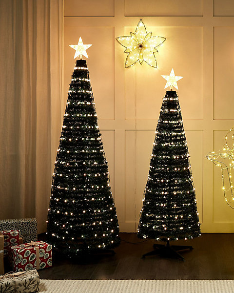 Décoration de Noël au sol LED intelligente avec l'application SAARLOQ Arbre de Noël 160 cm Vert