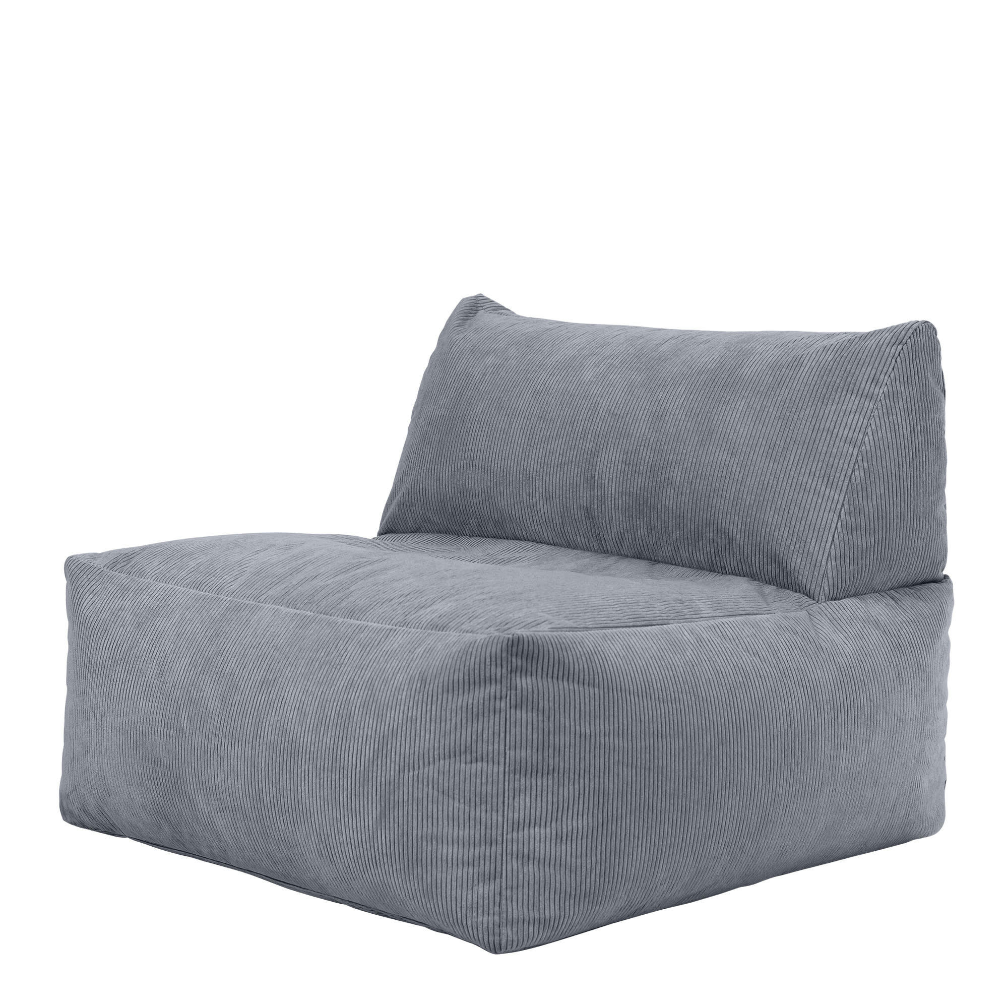 TETRA - Pouf chauffeuse modulable velours côtelé gris