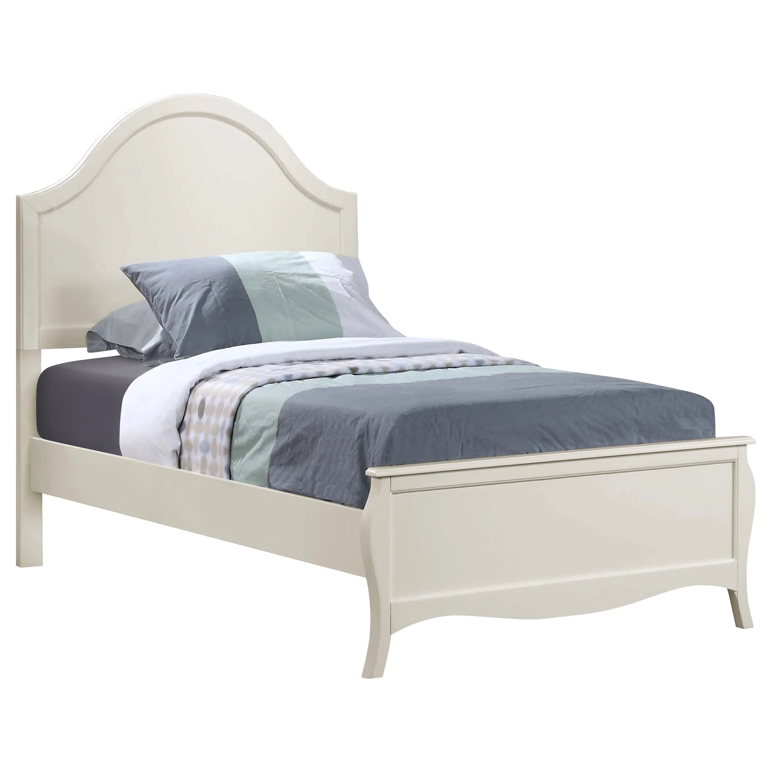 Dominique White 4-piece Bedroom Set with Arched Headboard