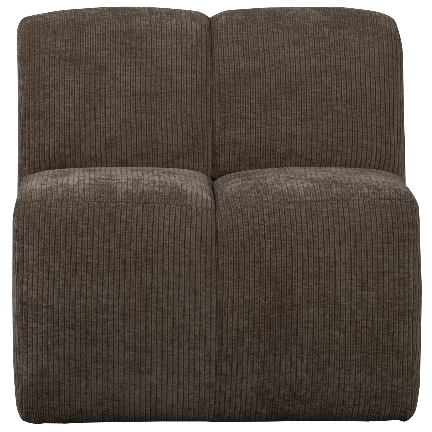 WOOOD eetbankje 84cm met rugleuning Mojo - Ribstof - Bruin - 88x84x73