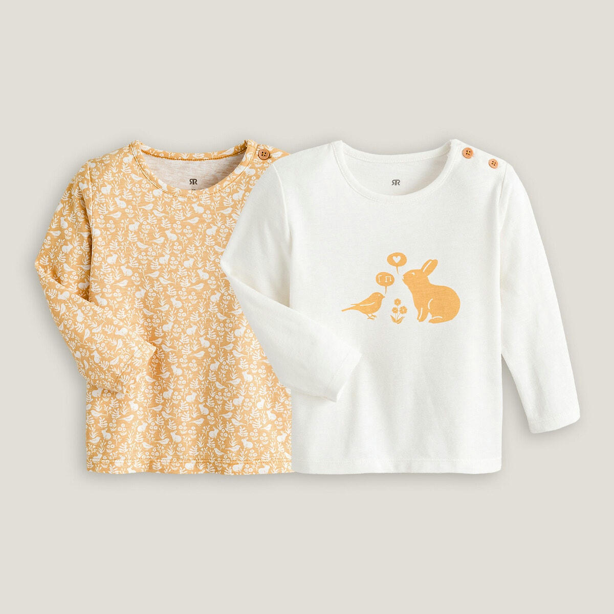 Lot de 2 T-shirts manches longues coton bio