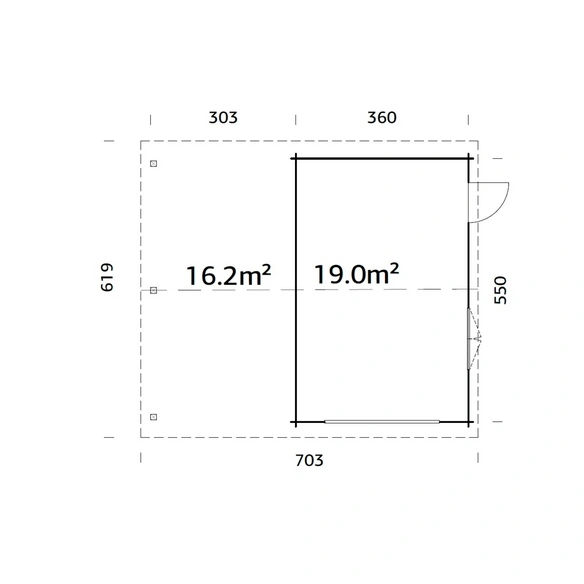 Garage »Roger«, Aufstellmaße BxTxH: 706 x 619 x 316 cm, Blockbohlensystem, Holz