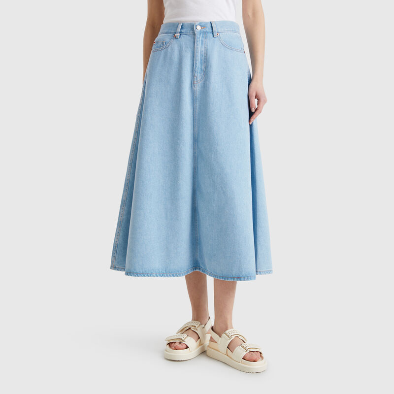 Flared jean skirt