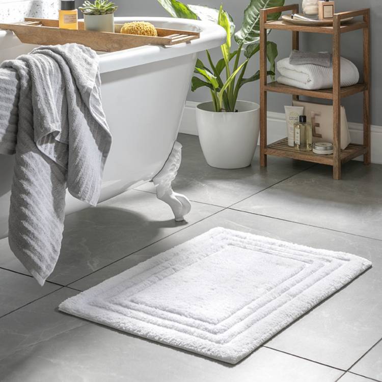 Habitat Deep Pile Small Shower Mat - White