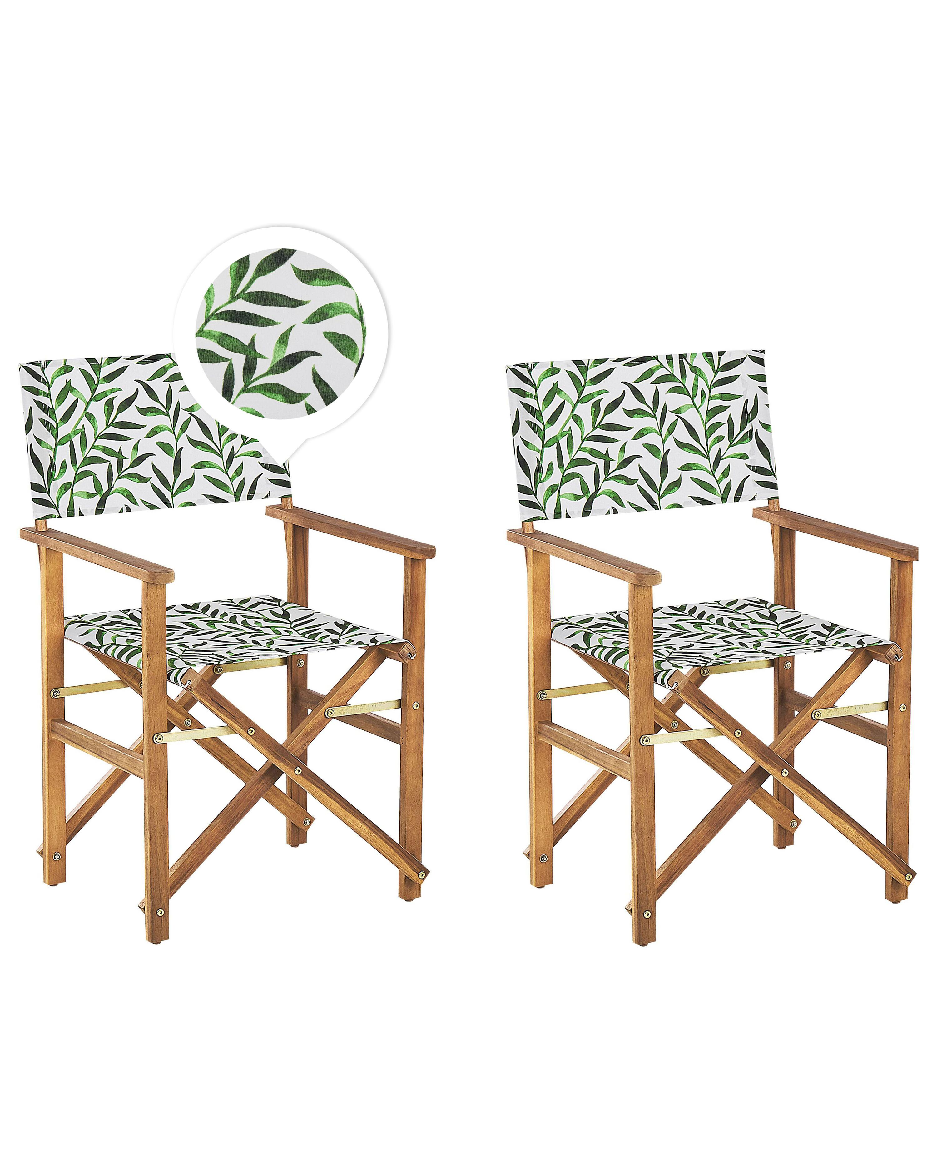 Set of 2 Garden Chairs CINE Acacia Wood Grey