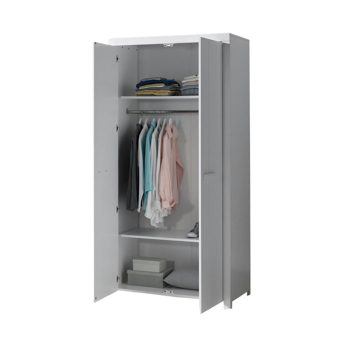 ERIK - Armoire 2 portes blanc