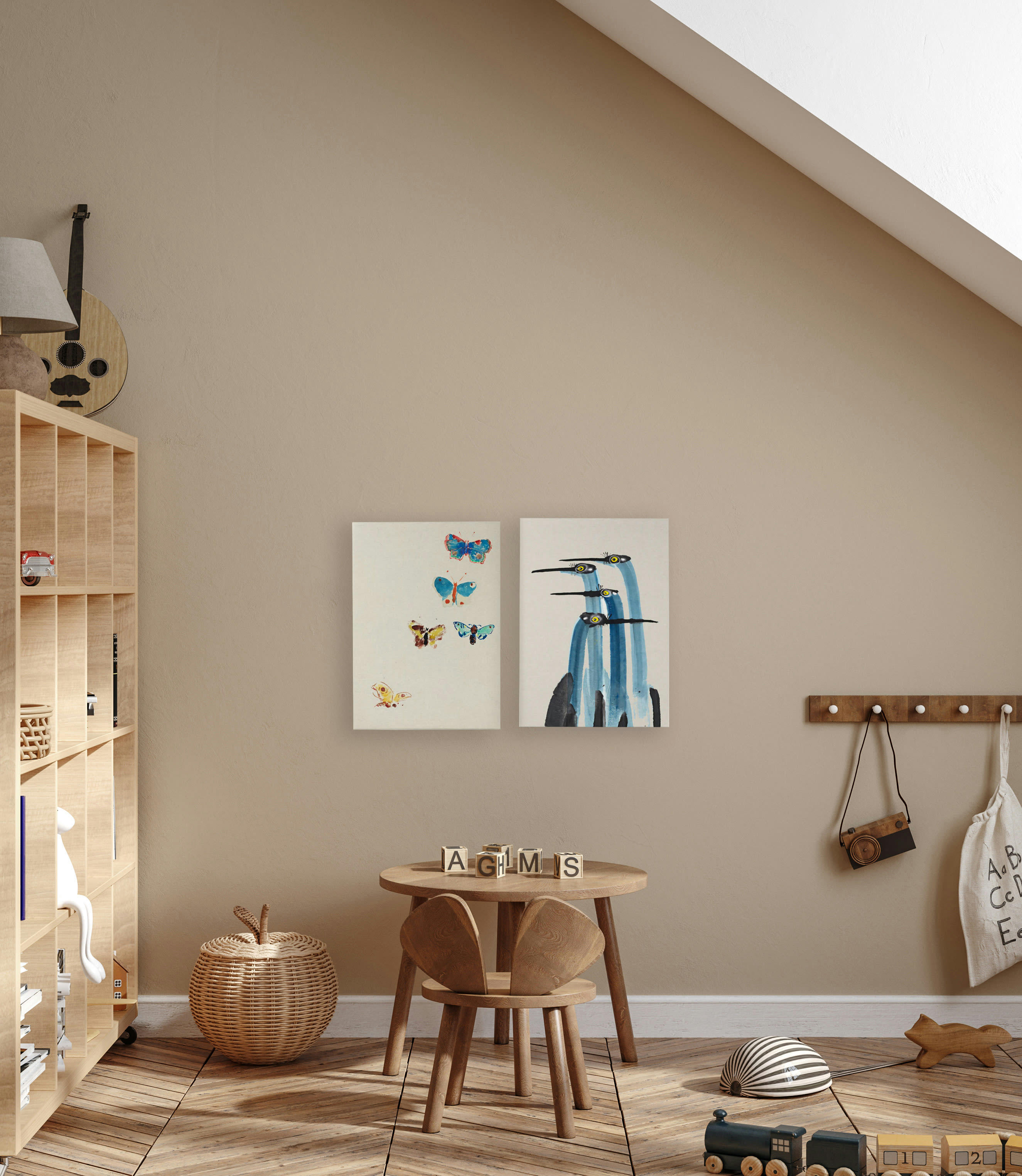 CRANE - Peinture sur toile 60x40 Imprimé Grue