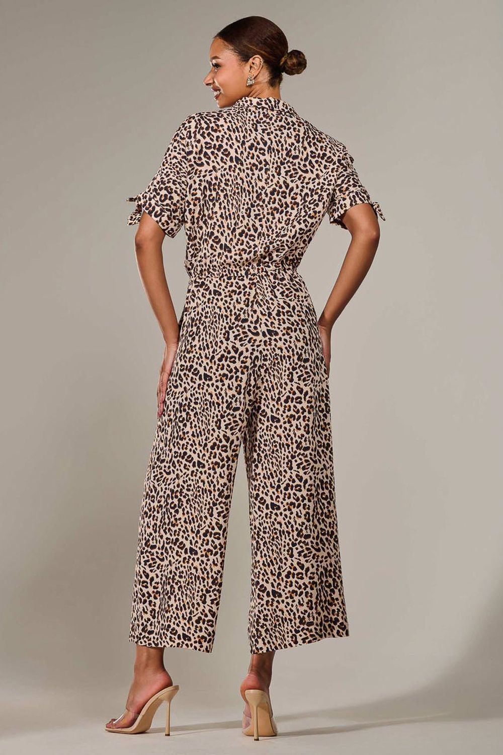 Jolie Moi Wide Leg Half Sleeve Jumpsuit