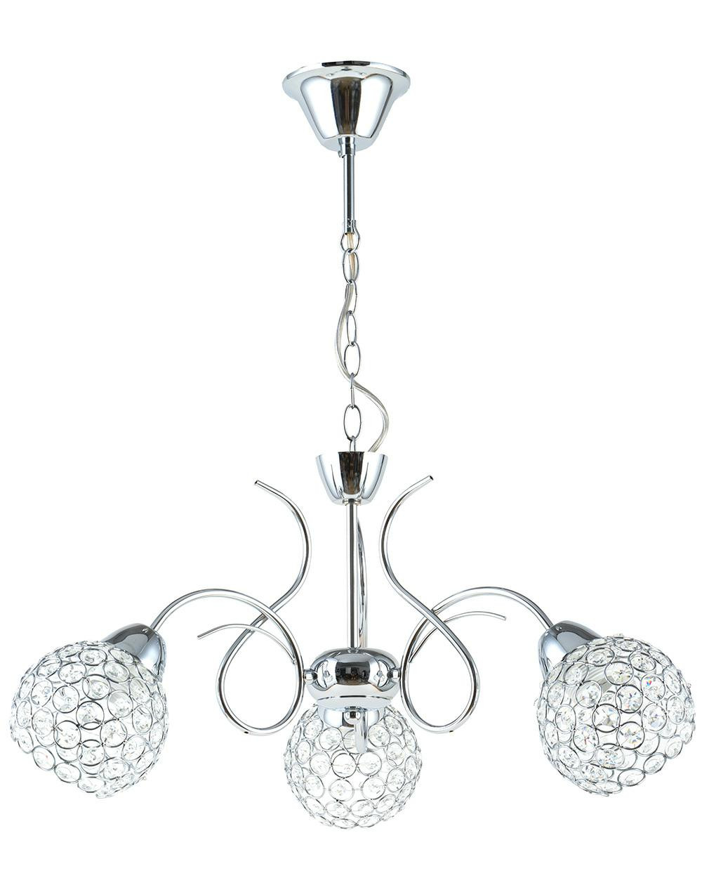 Żyrandol wiszący kryształowy Crystal III 3xE27 chrom glamour 60cm