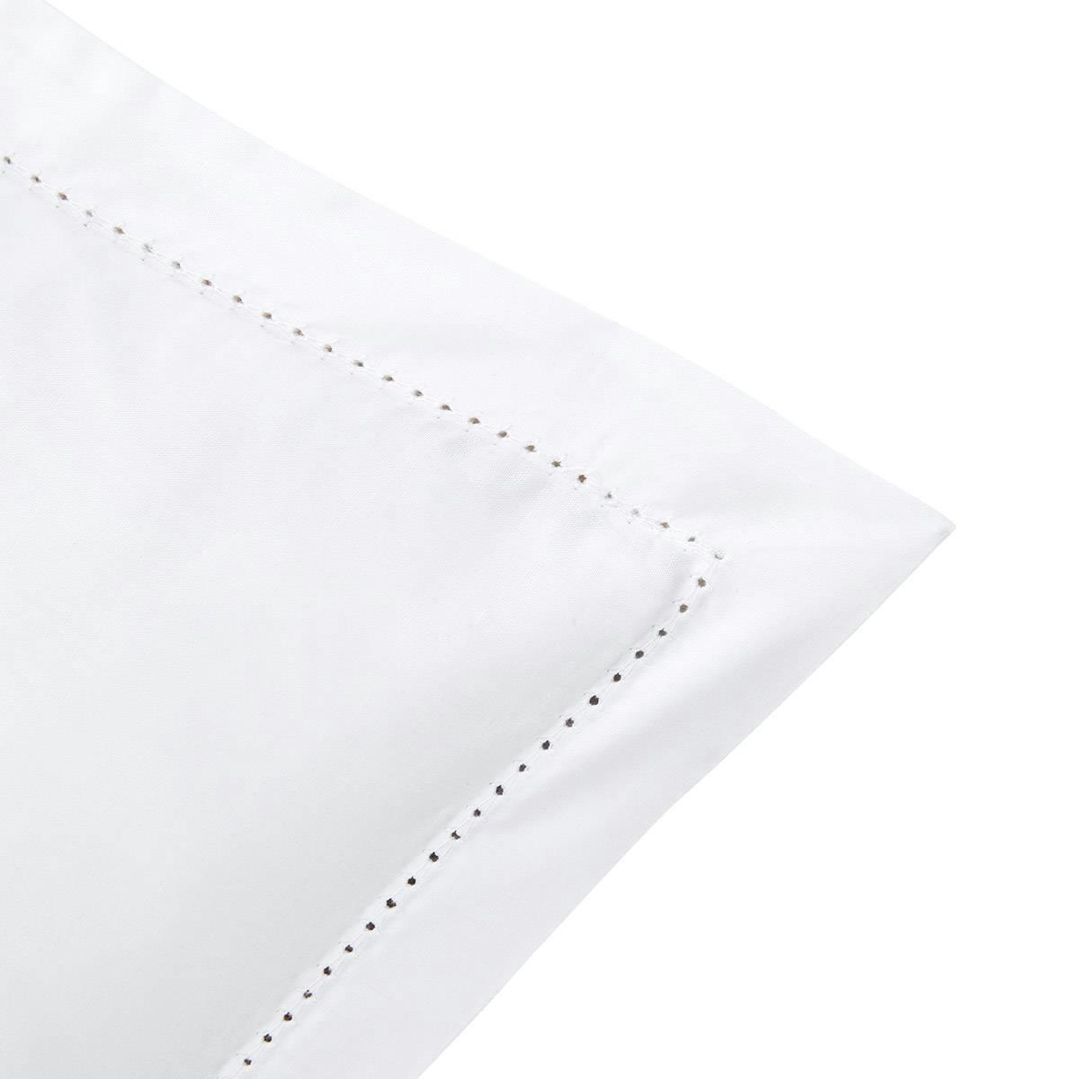 ALCOVE - Taie d'oreiller en percale de coton blanc 65 x 65 cm