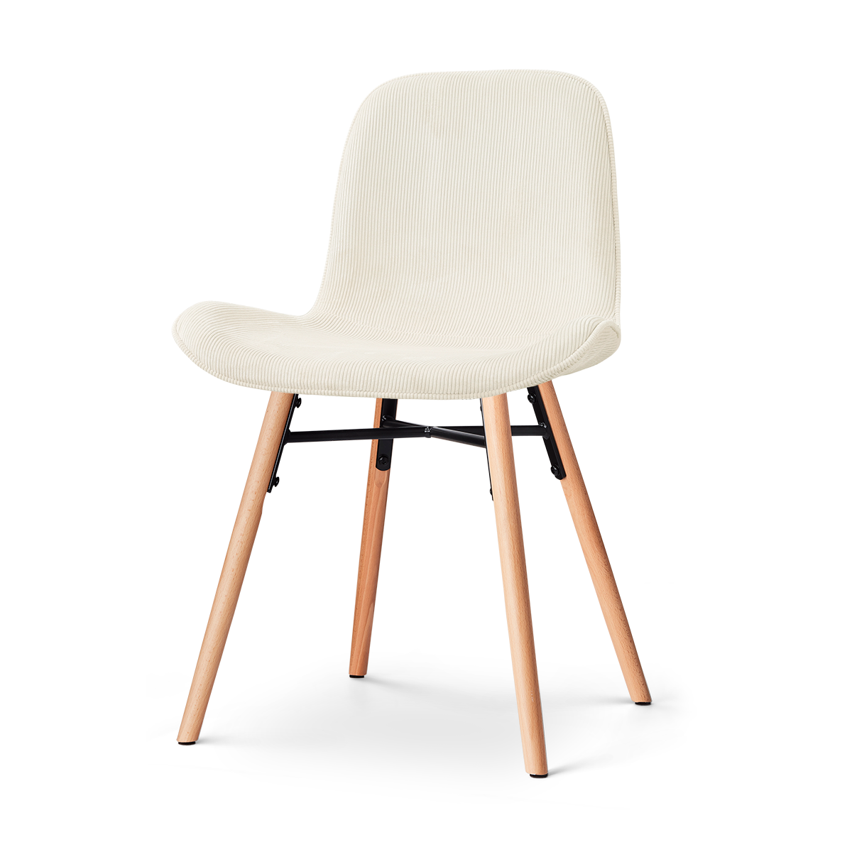 Nolon Nena-Fé Eetkamerstoel Rib Beige - Houten Onderstel