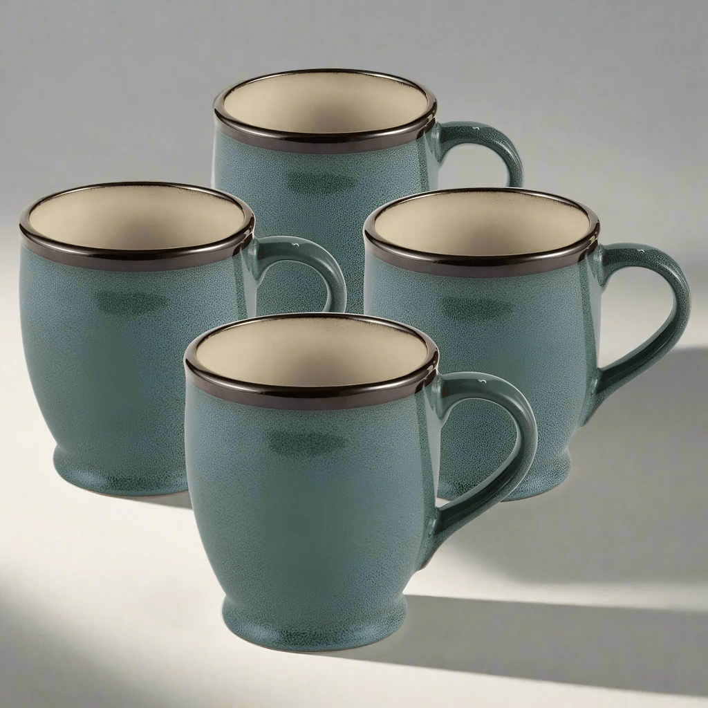 Gourmet Basics Belmont Set of 4 Blue Mugs
