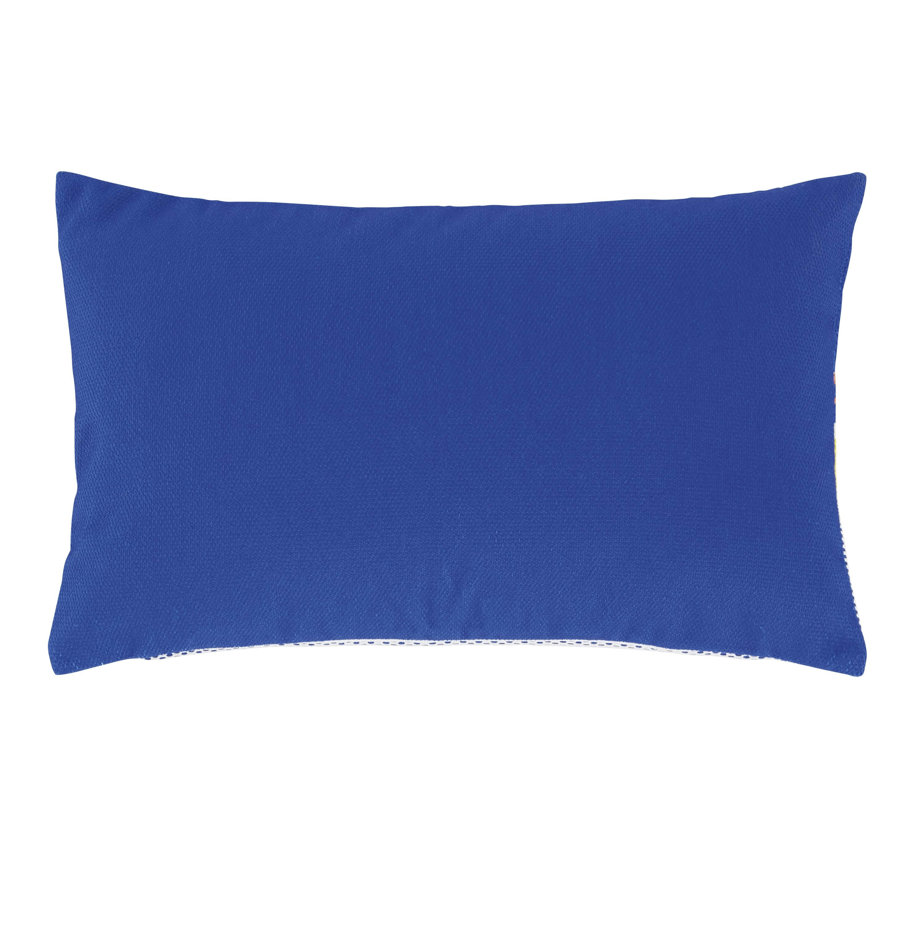 BOUGHERA - Coussin d'extérieur imprimé motifs à rayures multicolores 43x43